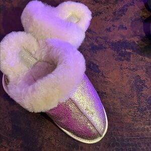 UGG Scuffette Women's Shimmering Gold and Cream Slippers